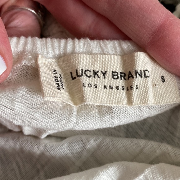 Lucky Brand NWT Crochet Babydoll Tank lace up back tassels bohemian festival - Picture 11 of 16